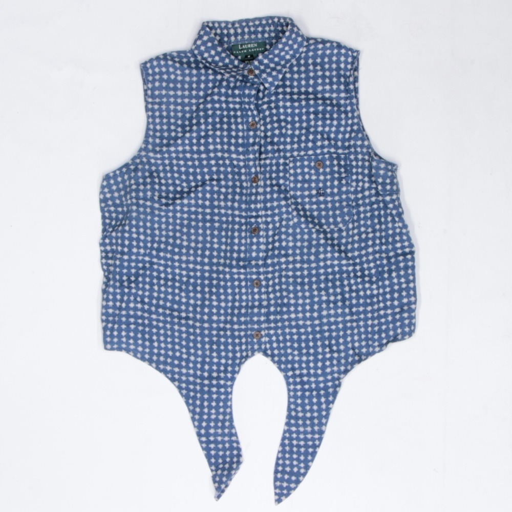 Lauren Ralph Lauren Cropped Sleeveless Top Blouse